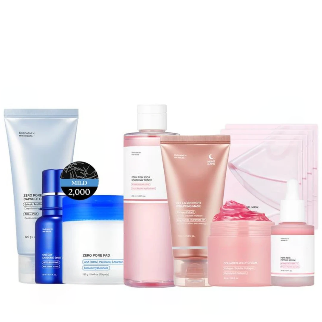 Affordable Glass Glow Skincare Set with 8 Products for Gentle Glow Routine