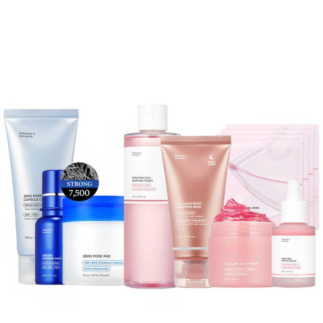 Affordable Glass Glow Skincare Set with 8 Products for Gentle Glow Routine