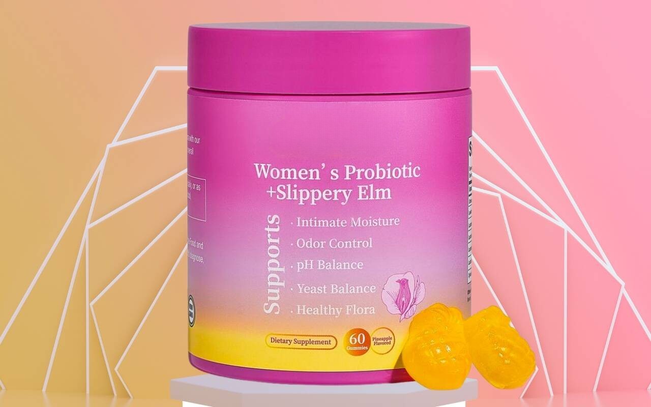 Women's Probiotic Gummies with Slippery Elm for Digestive and pH Balance Support