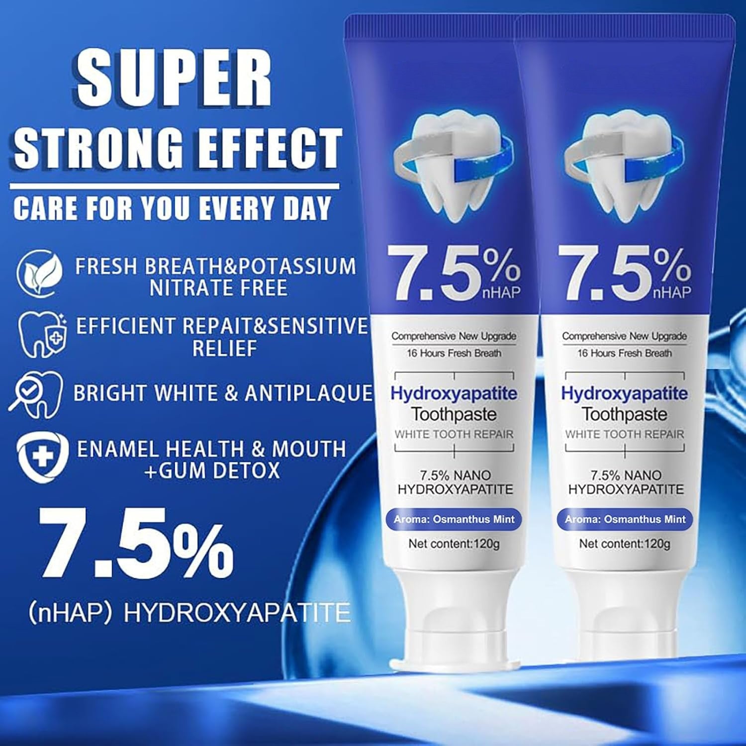 Hydroxyapatite Toothpaste Fluoride-Free Enamel Repair 120g