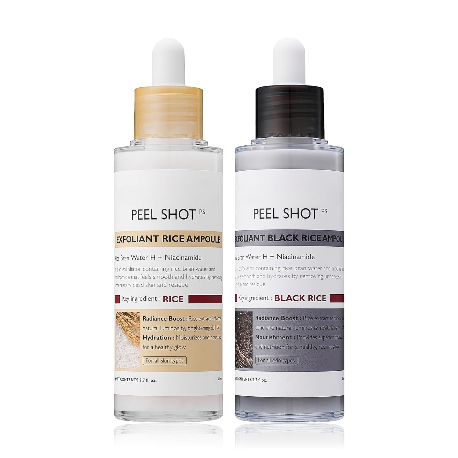Peel Shot Glow Rice Ampoule Duo with Black Rice, Niacinamide and Pentavitin