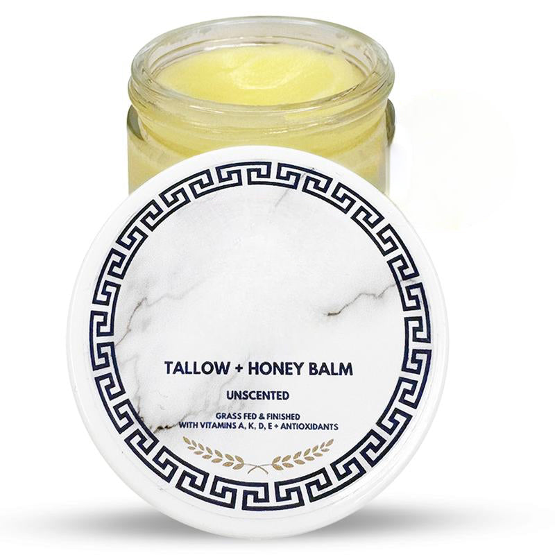 Grass-Fed Tallow and Honey Balm with Vitamins A, D, E and K for Radiant Skin