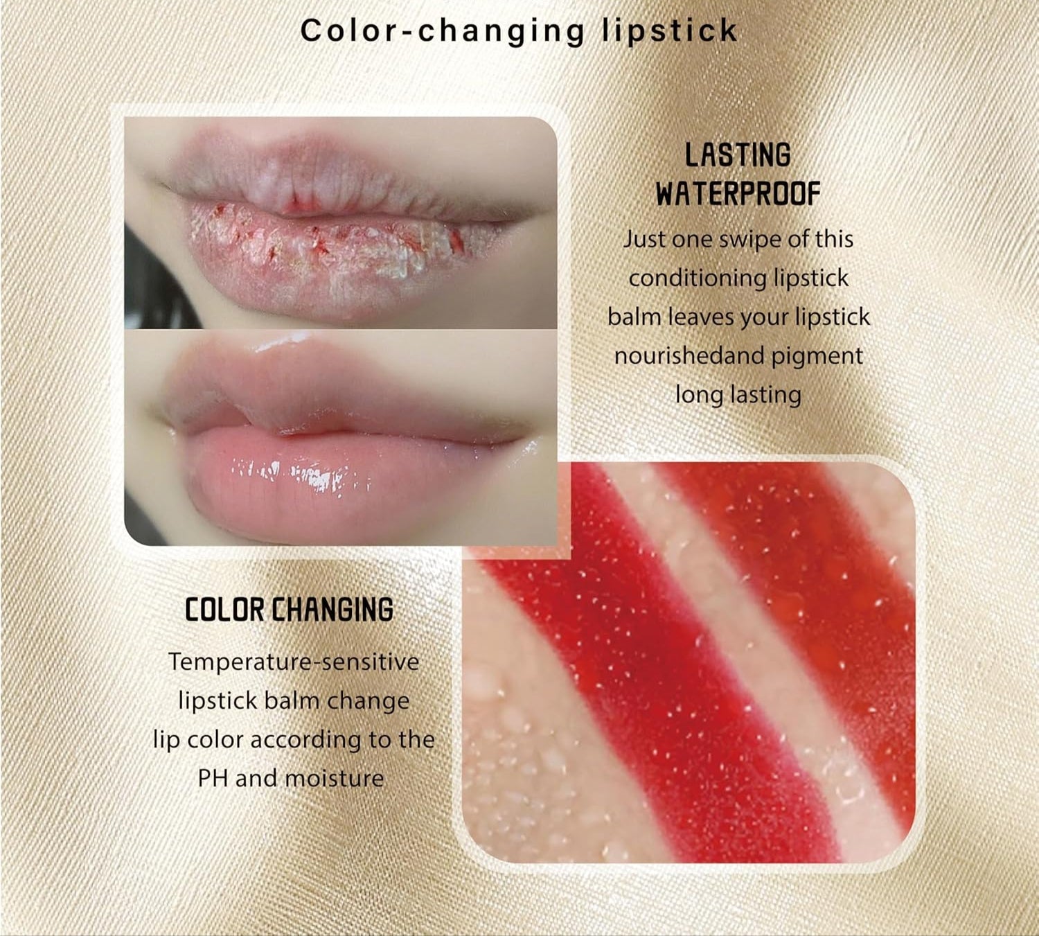 pH Color-Changing Lip Tint Balm – Natural Glow Lipstick for All Skin