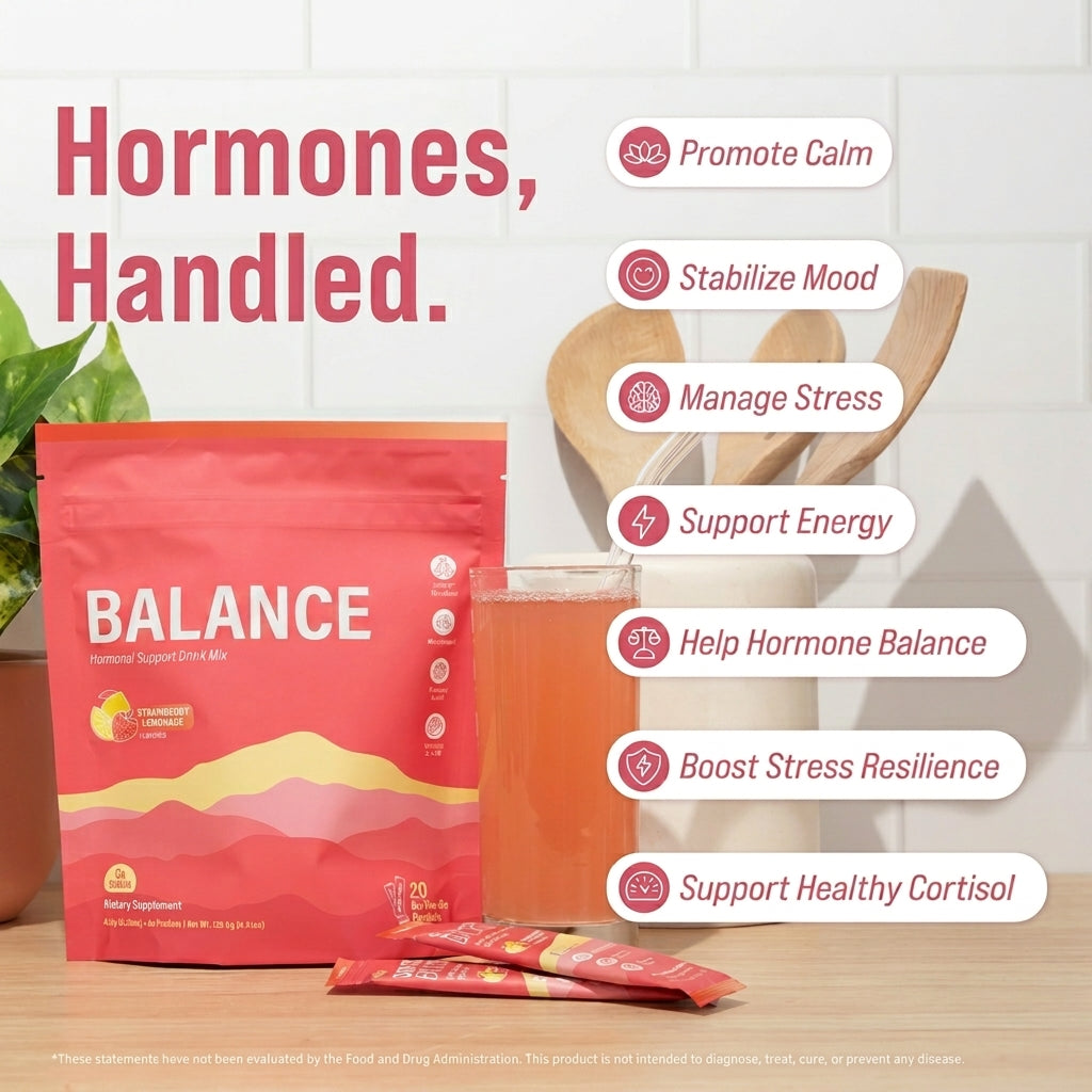 Balance Hormone Support Drink Mix with Shatavari, Myo-Inositol and Adaptogens