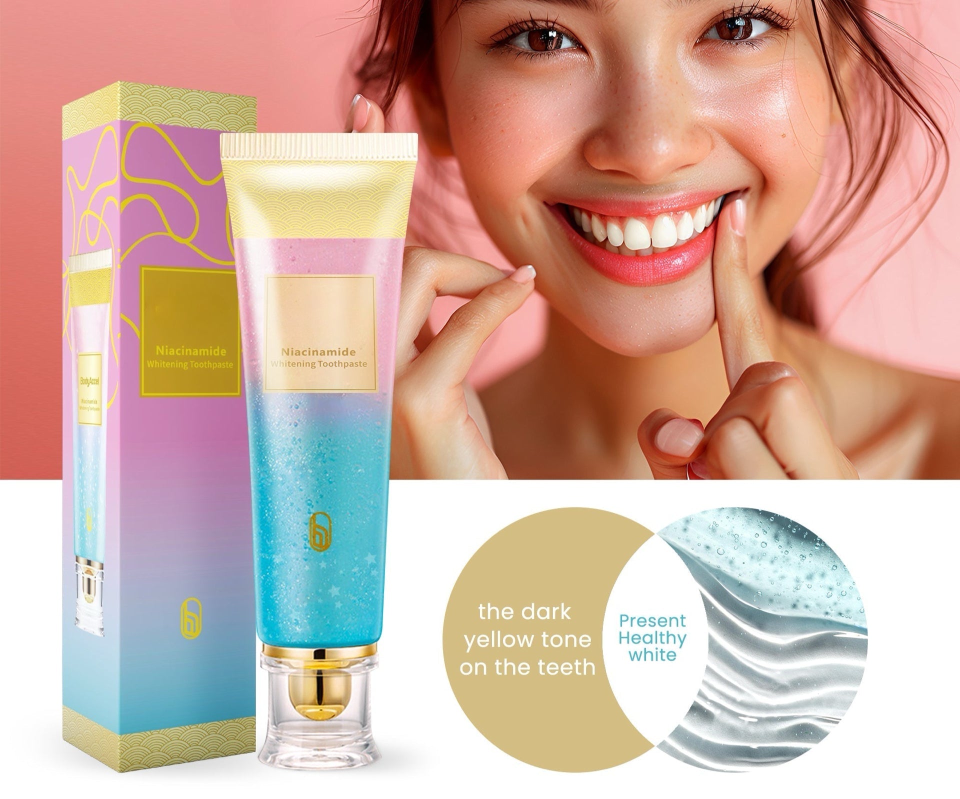 Niacinamide Whitening Toothpaste with Triple Whitening Complex for Enamel Support