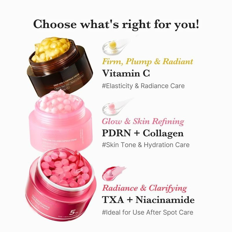 Mix & Match Boba Cream Set Korean Skincare Capsule Creams with Niacinamide and Peptides