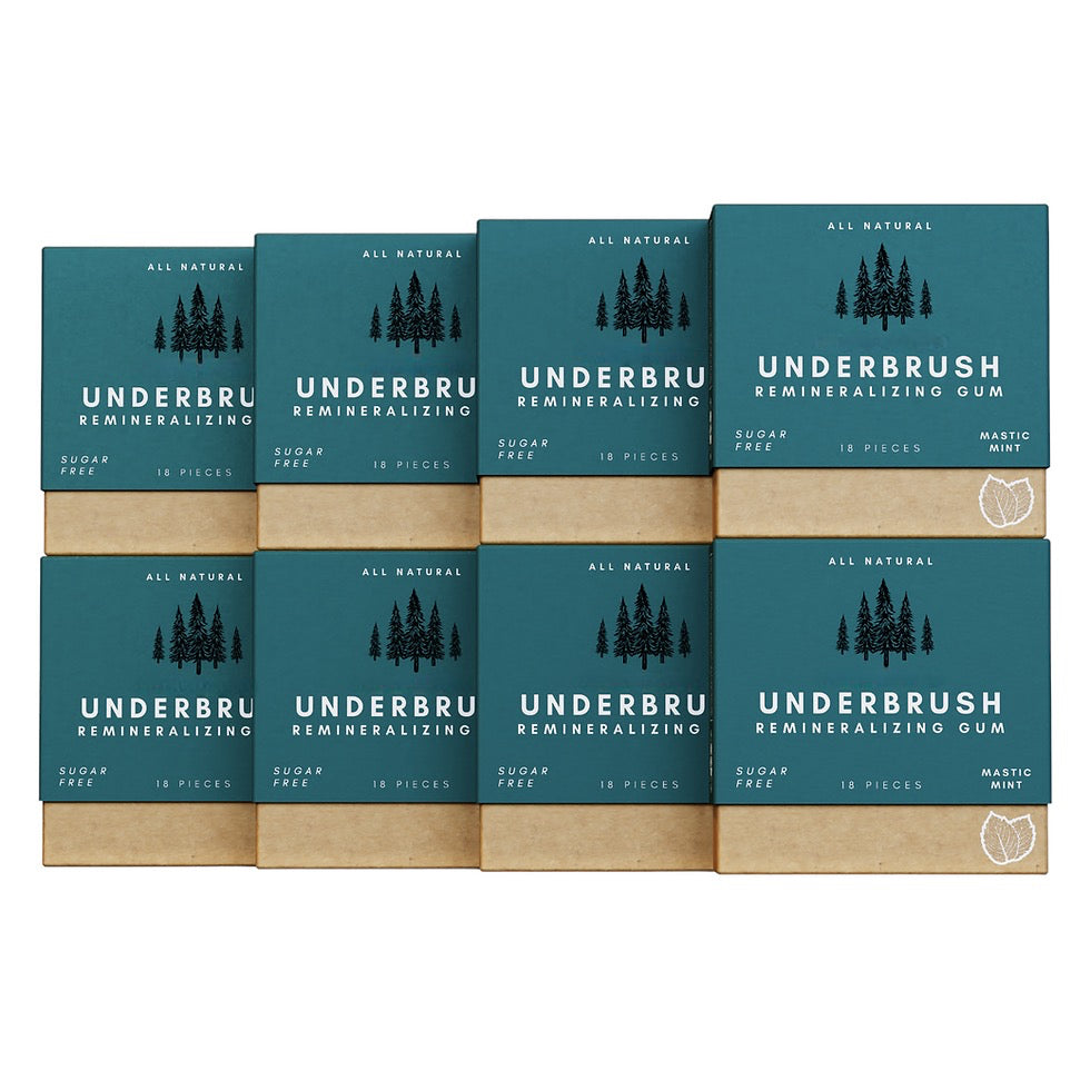 Underbrush Remineralizing Chewing Gum with Nano-Hydroxyapatite for Teeth and Gums