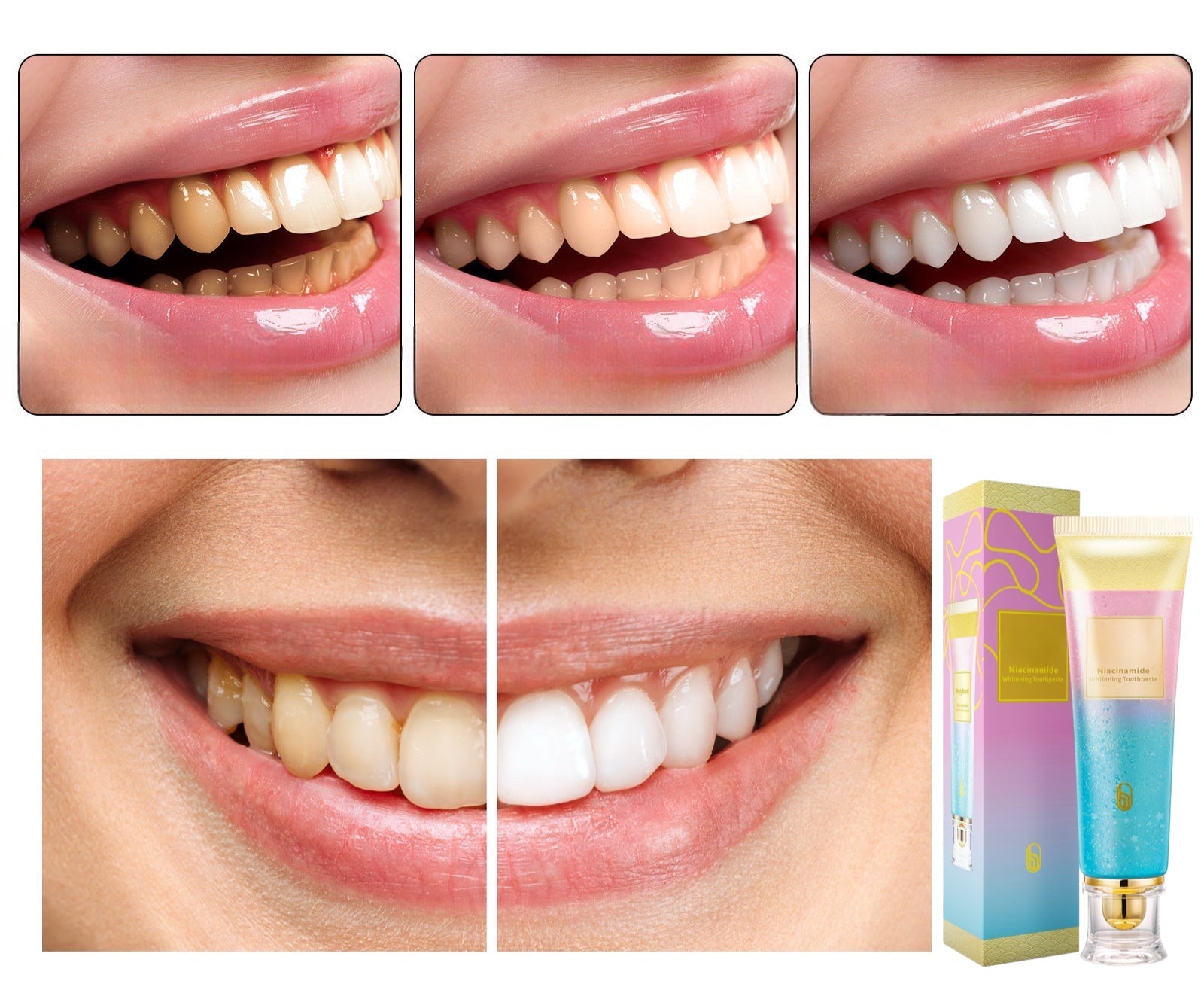 Niacinamide Whitening Toothpaste with Triple Whitening Complex for Enamel Support