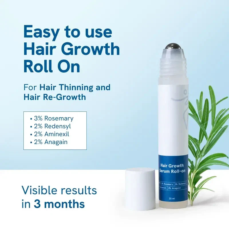 Advanced Hair Growth Roll-On Serum with Rosemary Oil, Redenex and Anaflex