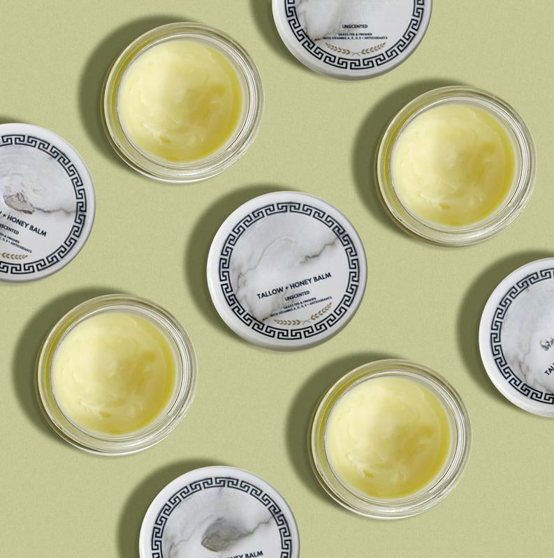 Grass-Fed Tallow and Honey Balm with Vitamins A, D, E and K for Radiant Skin