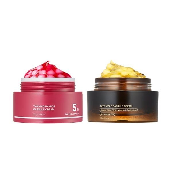 Mix & Match Boba Cream Set Korean Skincare Capsule Creams with Niacinamide and Peptides