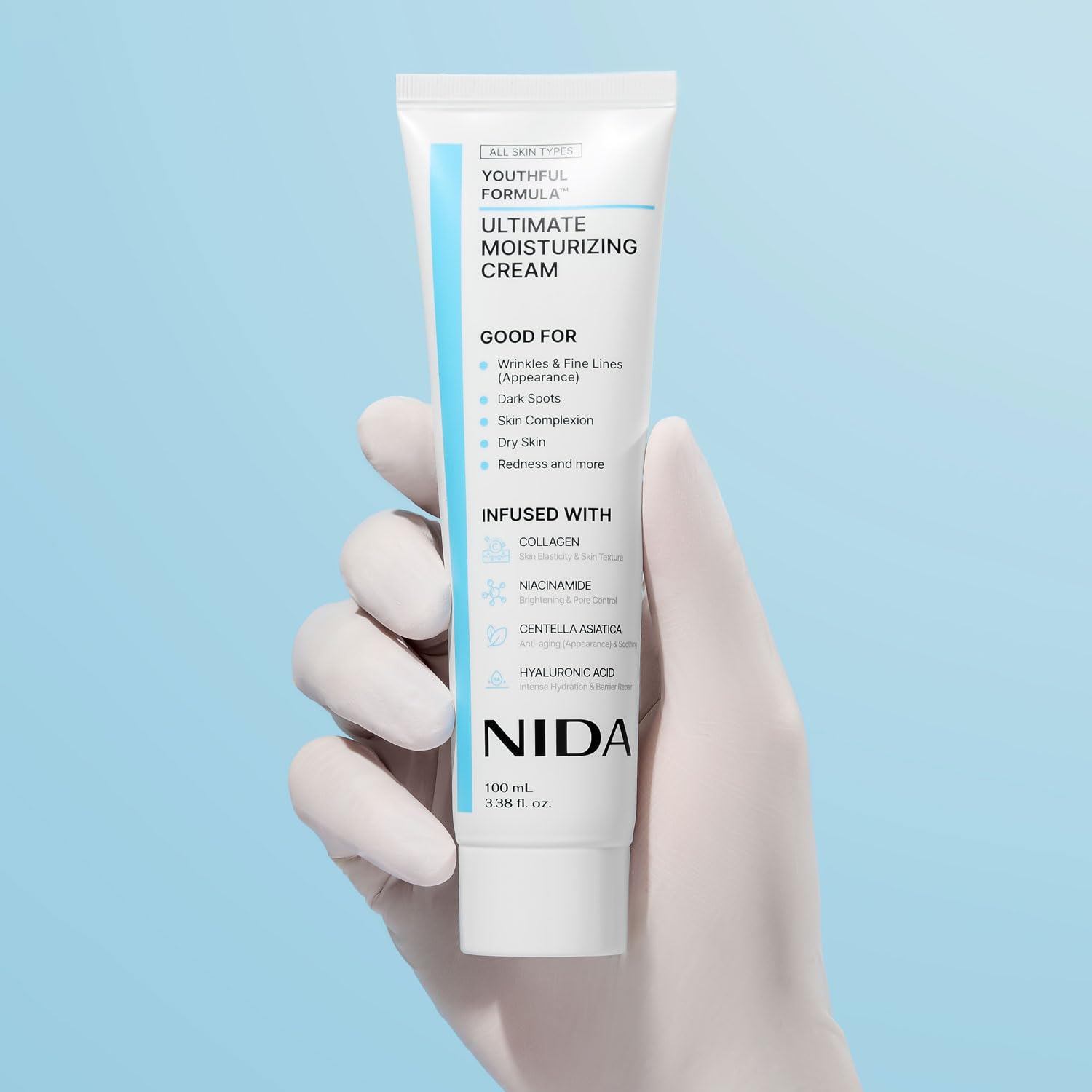 NIDA Youthful Ultimate Moisturizing Cream with Niacinamide, Hyaluronic Acid and Collagen