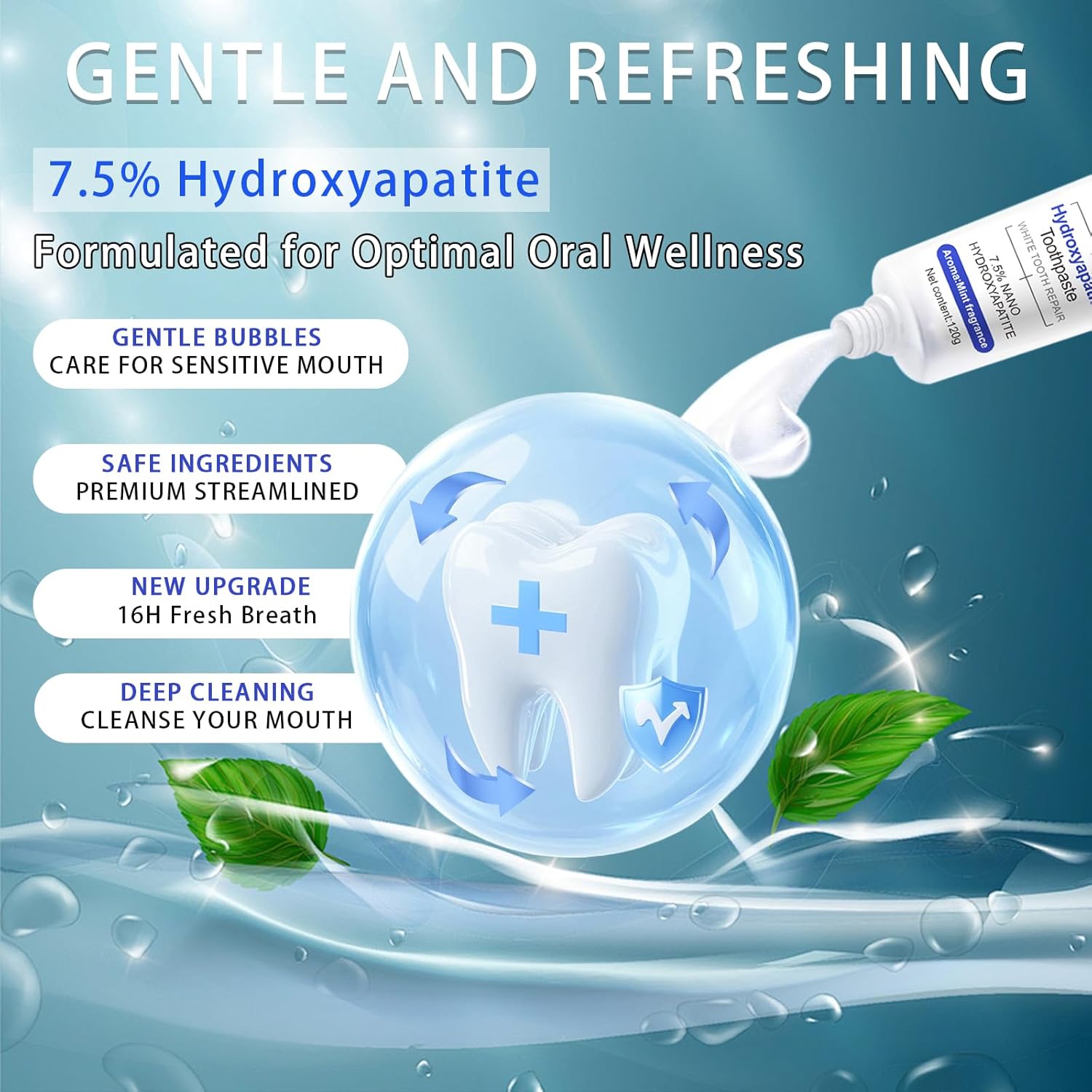 Hydroxyapatite Toothpaste Fluoride-Free Enamel Repair 120g