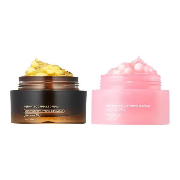Mix & Match Boba Cream Set Korean Skincare Capsule Creams with Niacinamide and Peptides