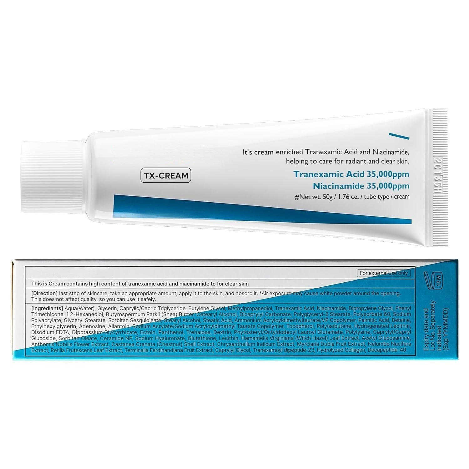 TX Tranexamic Acid Cream for Dark Spots, Hyperpigmentation and Uneven Tone