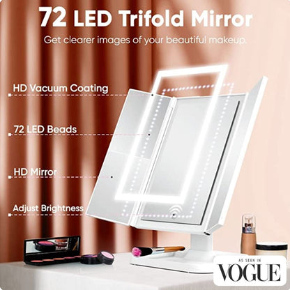 Trifold Led Make up Mirror