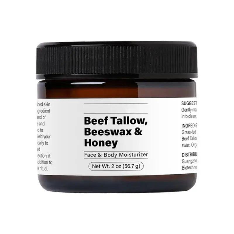 Beef Tallow Beeswax and Honey Face Moisturizer with Organic Grass-Fed Ingredients