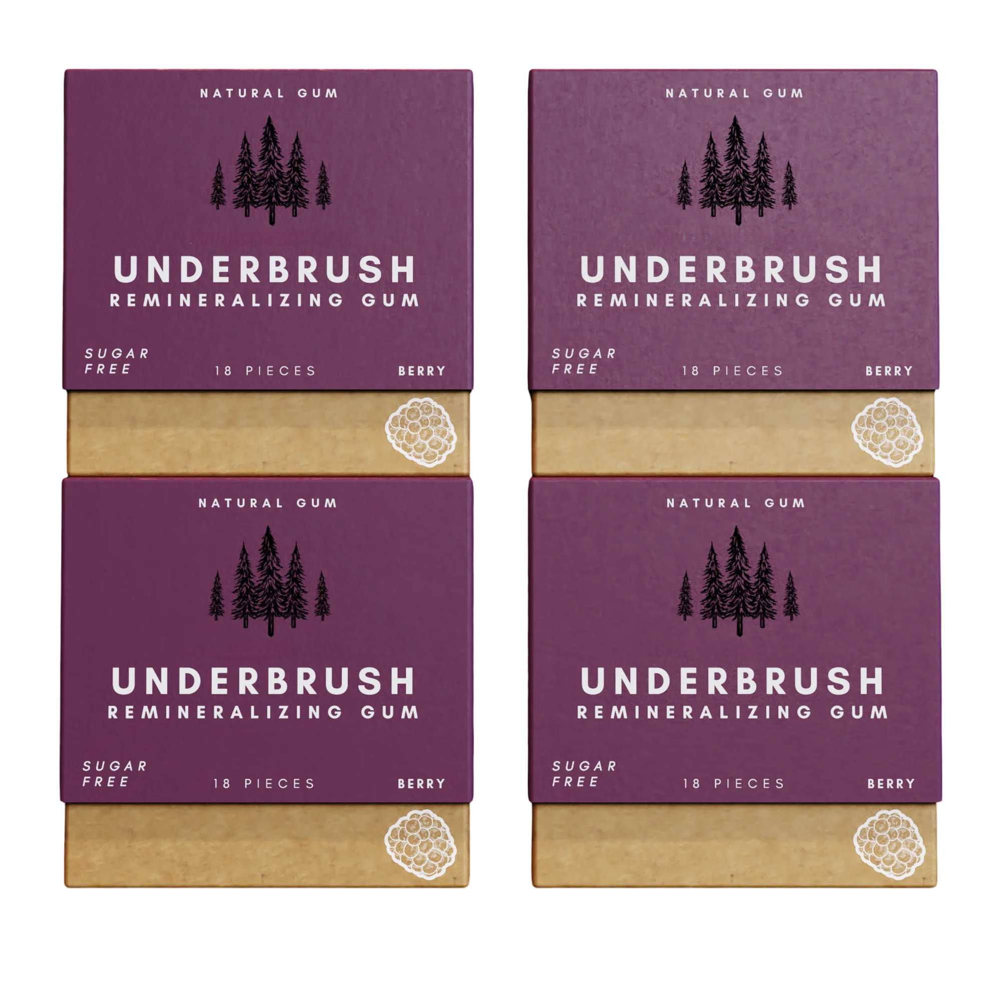 Underbrush Remineralizing Chewing Gum with Nano-Hydroxyapatite for Teeth and Gums