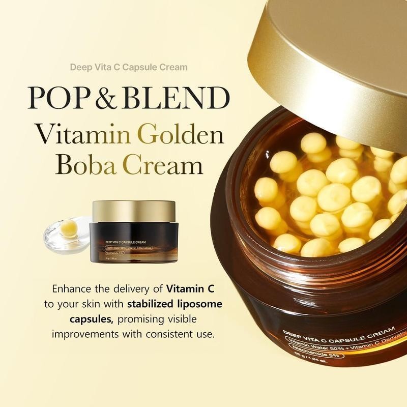 Mix & Match Boba Cream Set Korean Skincare Capsule Creams with Niacinamide and Peptides