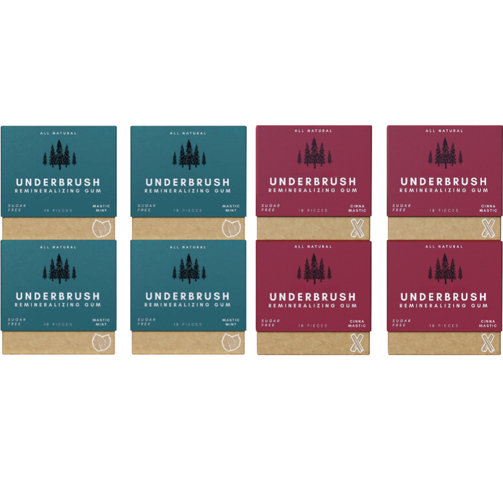 Underbrush Remineralizing Chewing Gum with Nano-Hydroxyapatite for Teeth and Gums