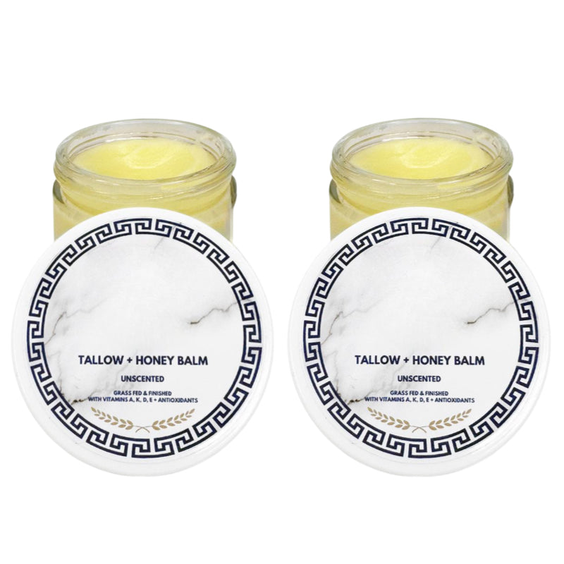Grass-Fed Tallow and Honey Balm with Vitamins A, D, E and K for Radiant Skin
