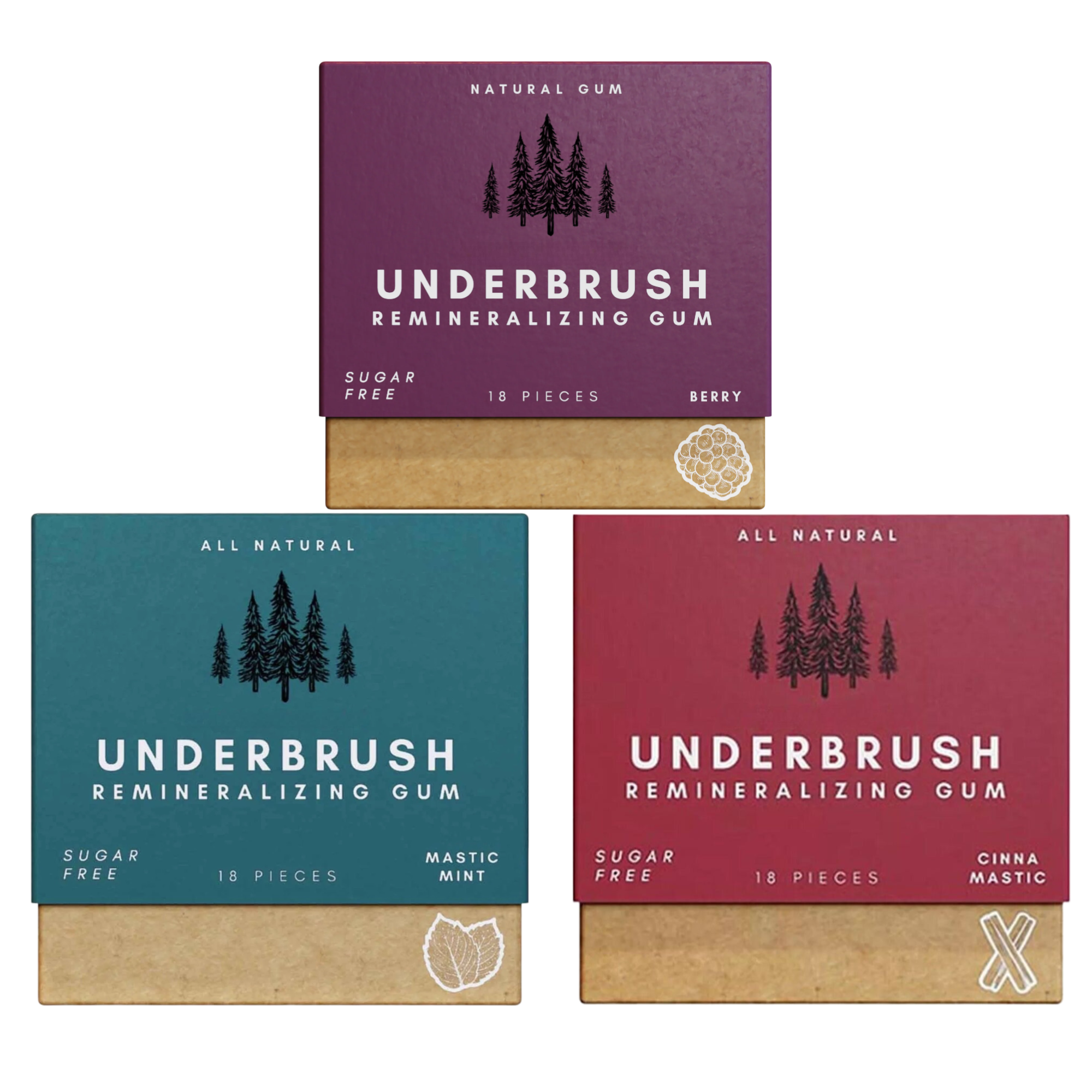 Underbrush Remineralizing Chewing Gum with Nano-Hydroxyapatite for Teeth and Gums